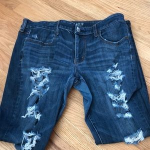 American Eagle Medium Wash Ripped Jeans